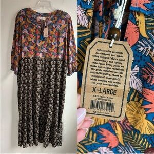 NATURAL LIFE Colorful Floral Maxi Dress
